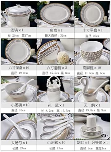 CDYD Ceramic Tableware Conjunto de tigelas e pratos domésticos Cerâmica definir tigelas e pratos ósseos