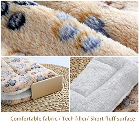 Homereign 2 PCs Bed Bedats. Ultra Soft Pet Bed com estampas fofas. Ponta de canil de cordeiro falsa reversível para cães