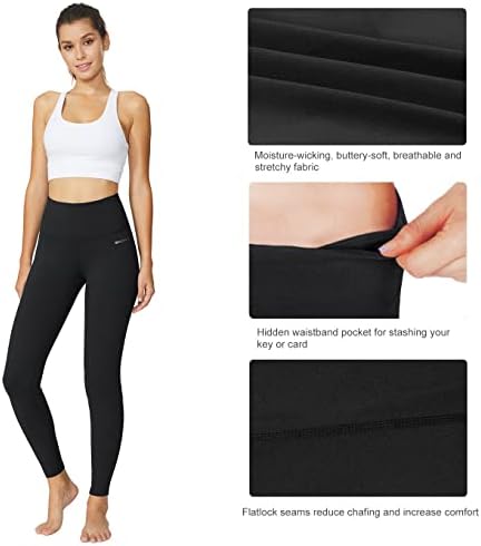 Leggings de treino de mulheres Baleaft Capri de ciência de ioga Capri ioga Controle de controle de controle de agachamento