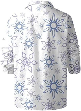 Camisetas de manga comprida camisas para homens camisetas florais botões estampados no topo de vestido gráfico fofo engraçado