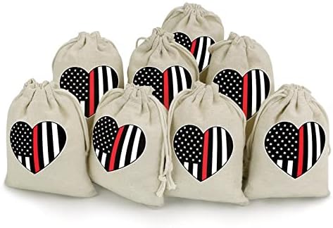 Linha de bombeiro Linha fina Bandeira americana Sacos de armazenamento do coração American Sagrings bolsas de presente