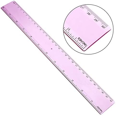 2 Pacote a ferramenta de medição de plástico régua de régua plástica para escritório escolar de estudantes