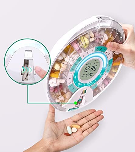 Dispensador de pílulas automáticas inteligentes - dispensador de medicamentos automáticos Bluetooth, dispensador de pílulas