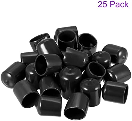 DMIOTECH 25 pacote 15mm ID Protetores de rosca preta Tampas de borracha Tampas de parafuso para parafuso para parafuso Móveis