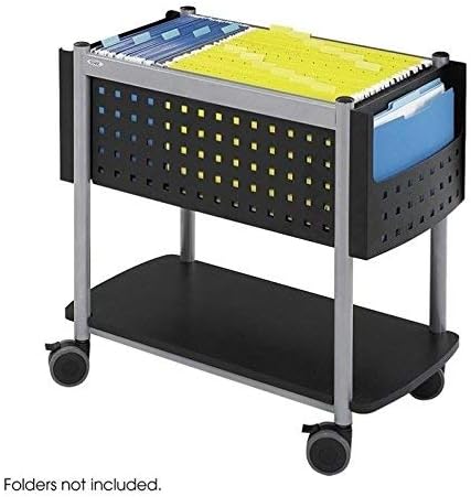 Safco Products Scoot Open Top Mobile Letter/Legal File Cart 5373BL, Black, rodas giratórias