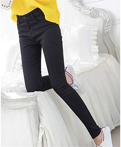Andongnywell Women Jeans versáteis de cintura alta alongar as pernas curtas Trepas Streouch For Women Lápis calça calça