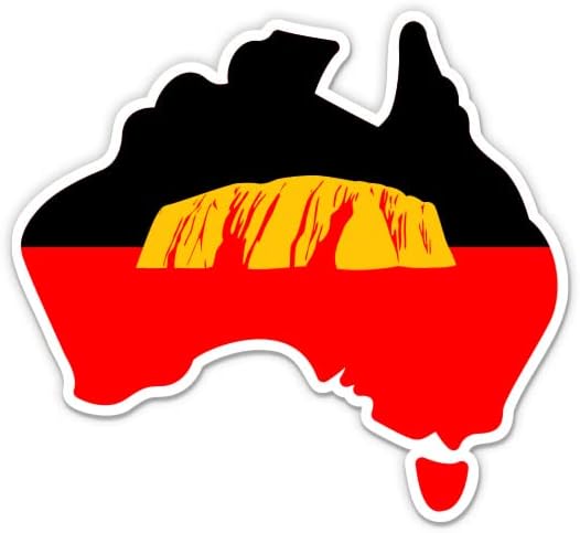 Austrália Uluru Rock Aborígine Flag - Adesivo de Vinil de 5 - Para Laptop I -Pad - Decalque Impermeável