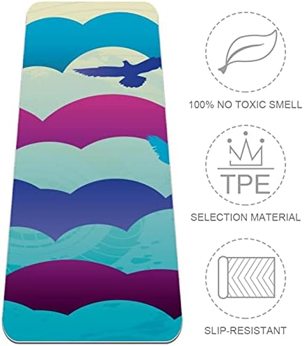 6mm de tapete de ioga extra grosso, Sky Print Eco-Friendly TPE Exercício tapetes pilates tape para ioga, treino, fitness