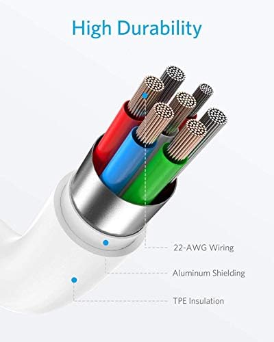 3ft USB -C Tipo C Tipo C Rápido Fio de energia do cabo compatível com Samsung Galaxy A51 5G - Galaxy A52 5G - Galaxy A53 5G - Galaxy A70 - Galaxy A71 5G