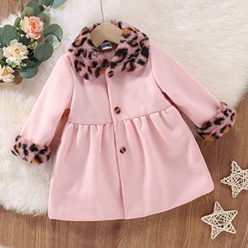Criança criança meninas meninas de inverno manga comprida estampa de casaco de lã rosa para baby jaqueta para meninas
