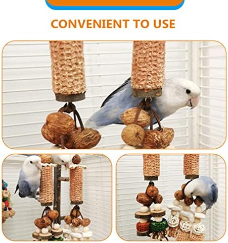 IPETBoom Bird Toys Swing Conjunto de acessórios pendurados gaiola de pássaro mastigando brinquedos naturais Rattan papaga