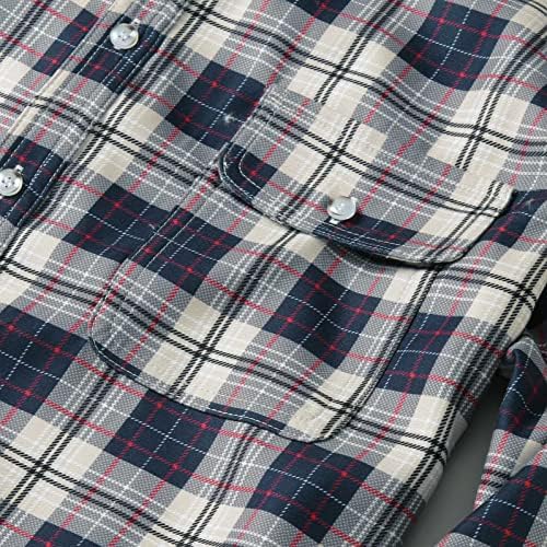 XXBR camisetas xadrez para homens, botão de jaqueta verificada na mola do outono para baixo camisa casual de negócios