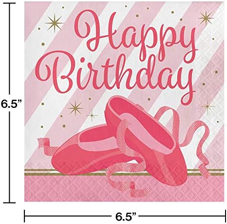 Twinkle Toes Ballerina Placas de temas e guardanapos de bailarina serve 16 com velas de aniversário