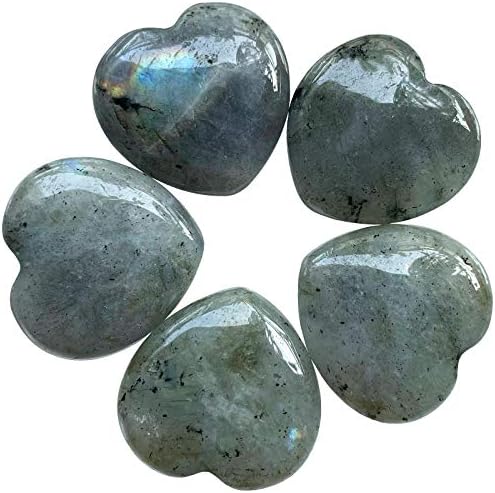 Fekuar 5pcs Natural White Moonstone Crystal Love Stone, Pedra de Palmeira de Palmeira Polida Chakra Balanceamento de