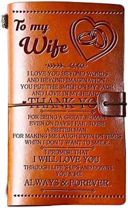 Giftrry esposa presente do marido, para minha esposa Journal de couro, diário de escrita de 140 páginas de esposa, presente