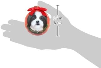 Ornamento de natal shih tzu bola à prova de quebra