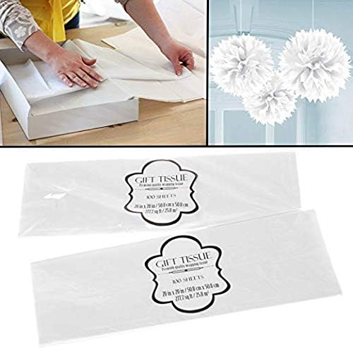 Pacote de 100 folhas de papel de lenço branco de pato preto