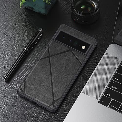 Talvolc m compatível com o Google Pixel 6 Pro Case, Luxury Leather Business Classic Soft Stripe Protection Phone Capa 2021