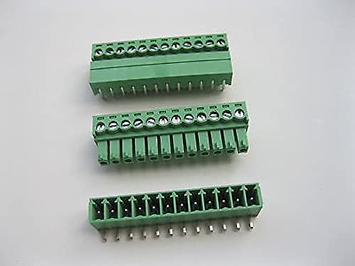 30 pcs para parafuso Terminal Block Connector de 3,5 mm Tipo verde de 12 pinos