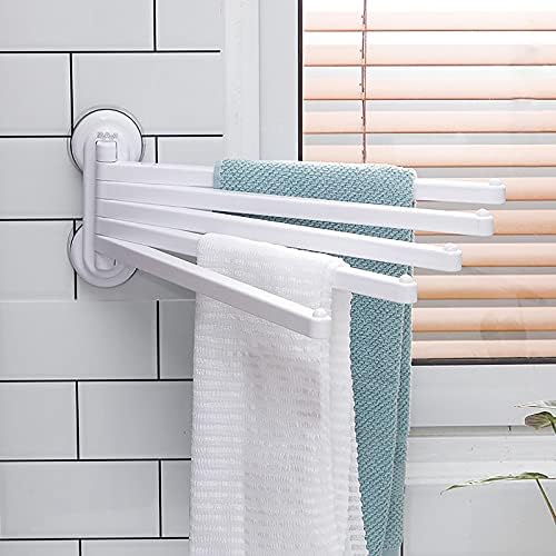 -S prateleira de toalha prateada de toalhas de banheiro dobrável na parede montado em suporte de toalheiro grátis para perfuração prateleira