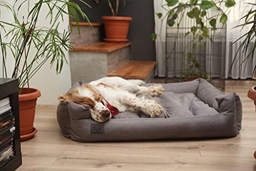 Luvly Pets Luxury Dog Bed - Ortopedic Memory Foling Cushion - Capa de algodão lavável e removível - Non Slip - Sofá de cachorro -