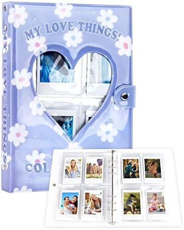208 bolsos de 3 polegadas Mini Photo Álbum para Fujifilm Instax Camera, Binder Kpop PhotoCard, Livro Love Heart Hollow PhotoCard,