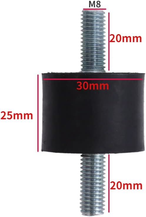 4pcs M8 x 20mm pregos de borracha Isolador de borracha Isolador de choque Isoladores de vibração de amortecedor com