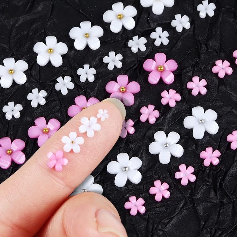 Decoração da arte da flor da flor de acrílico Tamanho misto Rhinestones Gem Manicure Tool Acessories UNIDES Design Misture 6 cores Flores de unhas -