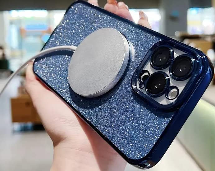 Projeto de glitter eletroplinado Caixa de celular magnético para Apple iPhone 14 Pro Max