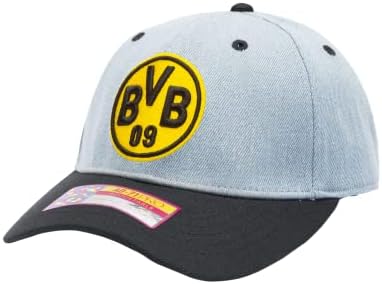 Borussia Borussia Dortmund BVB 'Nirvana' Slider ajustável Chapéu/tampa de fivela ajustável | Preto/jeans