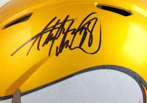 Adrian Peterson autografou vikings f/s flash velocidade autêntica capacete holo - capacetes NFL autografados autografados