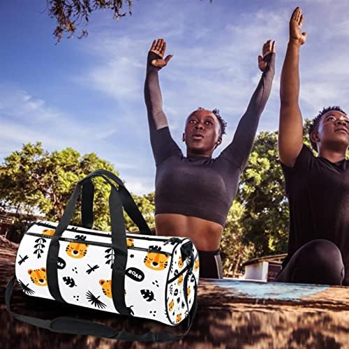Mamacool encantador cato -tigre padrão Duffel ombro bolsa de transporte de lona de lona para ginástica sports dança de