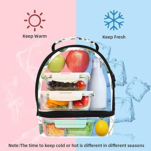 Lancheira isolada para homens homens, lanchonete de deck duplo à prova de vazamento Picnic Recherer Bag para a escola de trabalho, deixe plantas