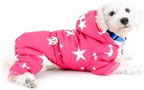 Snowsuit Selmai para cães pequenos cães lã de lã de lã de estrela maço com capuz com capuz de quatro pernas calças