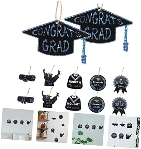 Nolitoy 60 PCs Tag de graduação Black Rótulos da classe de 2023 tags DIY Sinais de graduação de graduação azul Classe de decoração de aluno, sinal de graduação, sinal azul decoração