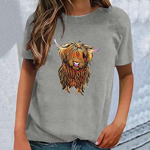 Camisa para mulheres, engraçado fofo de gado Highland Gado