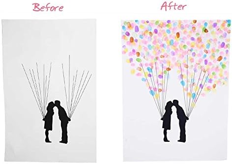 4 tipos de impressão digital Árvore de casamento personalizado livro de visitas ao livro do livro de visitas com 6 cores tinta, tipo4#