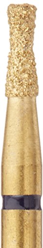 Crosstech G806/014M 24K Burs de diamante banhado a ouro, cone invertido duplo: G806/014m, cabeça de 1,4 mm, comprimento de 3,5