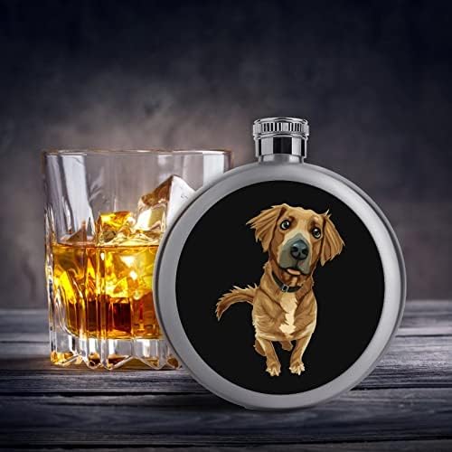 Glass de quadril Golden Retriever para bebidas alcoólicas de vinho de aço inoxidável