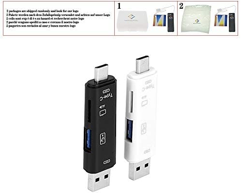 2 cores todas em 1 USB 3.1 Card Reader SD TF Micro SD Card Reader Tipo C USB C Micro USB Memória OTG Reader, Random