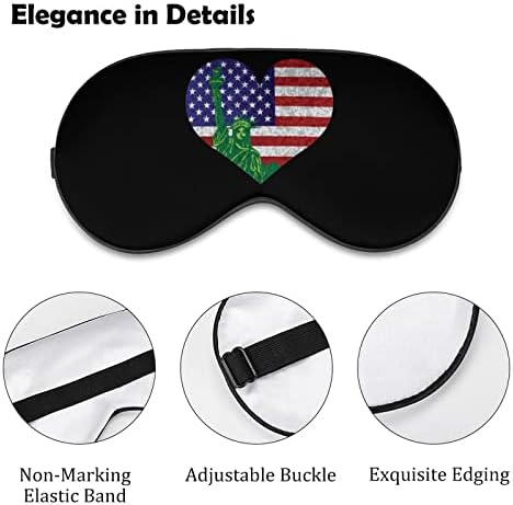 Bandeira dos EUA e estátua dormindo cegos máscara fofa capa engraçada de olho com cinta ajustável para homens homens