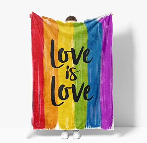 LFMU Orgulho arco -íris flanela cobertor amor é amor Comunidade LGBT Comunidade super suave Conche o cobertor Premium Fleece 50