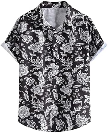 Camisas havaianas para homens Impressão floral de verão ALOHA ALOHA TOPS BOTON PONTE