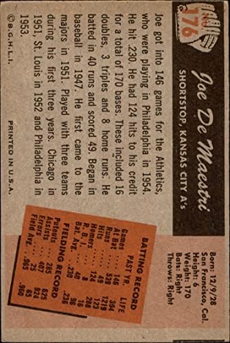 1955 Bowman 176 Joe Demaestri Kansas City Athletics VG/Ex Athletics