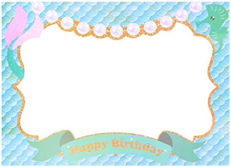 AMOSFUN BINERDYBY Party Photo Props Funny Mermaid Photo Frame Fotografia Props Ornamento de festas de festas de festas de férias