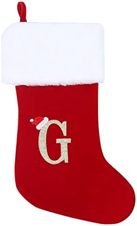 Monogram de meias de natal estocando clássico decoração de meia personalizada para personagens de férias em família Alfabet Christmas