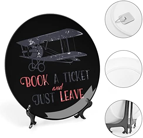 Placa decorativa de cerâmica de avião retrô com exibição Stand pendurada no aniversário personalizada casamento presente festivo