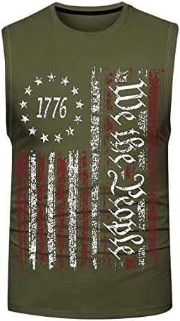 ZDDO 4 de julho Muscle Tank Tops Tops sem mangas Camisas de treino esportivo Summer Athletic 1776 American Flag Gym Tanks
