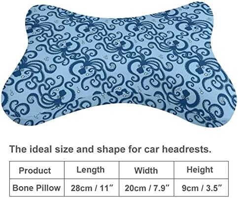 Padrão marítimo com travesseiro de pescoço do carro O-Ctopus 2 PCs confortáveis ​​Auto-Rest Rest Cushion Memória respirável Pillow do assento do carro