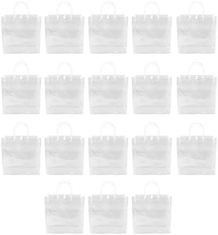 Kakalote Clear Presente Sacos com Handle, 18pcs Transparente PVC Gift Bag Reutilable Gol